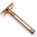 Double Edge safety razor barley effect handle with complimentary Feather blade (Rose Gold)