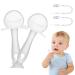 Vicloon Teething Toys for Baby 2pcs Teether Toy Silicone Baby Teether Baby Teething Toy with 2 Anti-Lost Chain Teething Ring for 2 Months Above Infant Sore Gums Pain Relief S-Lollipop transparent