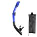 SACBOLA Dry Snorkel for Easy Breathing Use for Snorkeling Free Diving Lung Diving and Swimming Top Stop Valve and Silicone Mouthpiece Use with Diving mask Blue/Clear
