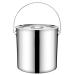 Stainless Steel Bucket 11.5L Metal Bucket with Lid & Handle Leak-Proof Large Bucket for Food Rice Flour Water Oil Indoor Outdoor Use Buckets with Handles