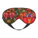 Fall Red Leaves and Fruits Print Unisex Sleeping Eye Mask Soft Comfortable Light-Blocking Eye Mask Black