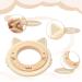 Natural Wood & Silicone Cat Bite Ring | Eco-Friendly Baby Toy - BPA Free Safe Gripping Toy Perfect Birth Gift - Buy Online on GoSupps.com