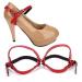 Yuyte 1 pair of women high heels laces removable shoe straps high heels artificial leather-high ankle straps suitable for high heels sandals women shoe accessories (red)