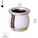 thebmate Premium Yerba Mate Cup (Mate Gourd) - Crafted Ceramic Teacup - Brown Leather Wrapped Handmade in Uruguay - Mate Tiny - Camionero Style (White) - Buy Online on GoSupps.com