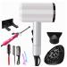 2000W Hair Dryer Set Professional Hair Dryer Travel Hairdryer Curling Wand with 9 Pieces of Accessories 2 Speed 3 Heat Negative Ions Overheat Protection Salon Tools Household for Salon Home White