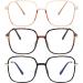 KaeoISFU Big Square Reading Glasses for Men & Women | Blue Light-Blocking Anti-Fatigue | Stylish Multi-Colored Brown - 1.0 Diopters - Buy Online on GoSupps.com