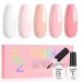 AILLSA Pink Gel Nail Polish Set French Manicure White Pink Nude Gel Polish with Base and Top Coat Light Baby Pink Nail Polish Gel Neutral Soak Off U V Gel Starter Kit Presents Nail Art Salon DIY B-White Pink