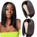 12 Inch Short Bob Wigs Human Hair 4X4 HD Transparent Lace Closure Brazilian Virgin Straight lace Front For Black Women Pre Plucked with Baby Natural 150% Density 12 Inch Natural Black