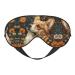 SSIMOO Corgi Floral Flowers Spring Garden Print Double-Sided Eye Mask Soft and Light Blocking for Enhancing Sleep Quality Black