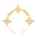 Miaija Halo Goddess Crown Headband Halloween Costume Headpiece with Leaves Jewelry Glittering Gold Hair Accessories for Women Girls Wedding Party