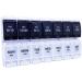 MOLN HYMY Weekly Pill Box Organizer - 7 Day AM PM Pill Case - Large Medicine Containers for Medication, Vitamins, Supplements - White+Black - Buy Online on GoSupps.com
