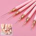 Yasterd 6pcs Striping Nail Art Brushes Set - Fine Striper Brush for Long Lines & Details - Pink Metal Handle for Delicate Nail Designs - Sizes 5/7/9/11/15/25mm - Buy Online on GoSupps.com