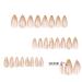 24Pcs Medium Almond Press on Nails | French Tip 3D Gold Full Cover Acrylic | Reusable Glossy Fake Nails for Women | Easy Glue-On Nail Tips - Buy Online on GoSupps.com