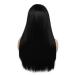 Kaneles Long Straight Black Mix Grey Wig with Bangs - Heat Resistant Synthetic Hair for Women - Buy Online on GoSupps.com