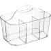 mDesign Plastic Portable Craft Storage Organizer Caddy Tote  Divided Basket Bin with Handle for Crafts  Sewing  Art Supplies - Holds Brushes  Colored Pencils - Lumiere Collection - Clear - Buy Online on GoSupps.com