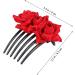 MAGICLULU 1pc Rose Hair Comb Rose Flower Comb Floral Comb Floral Hair Comb Rose Hair Accessories - Buy Online on GoSupps.com