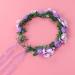 Minkissy Bridal Hair Wreath - Purple Flower Crown with Green Leaf Headband for Women and Girls - Perfect for Wedding and Party - Buy Online on GoSupps.com