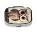 Cute Owl Printing 2 Compartment Small Pill Case Cute Small Pill Box Purse Pill Boxs Travel Pill Organizer for Pocket Purse and Travel Gifts
