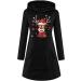Elegant Women's Christmas Hooded Sweater Dress | Cartoon Costume Mini Dress in Black XL - Perfect for Holiday Festivities - Buy Online on GoSupps.com