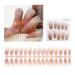 FEIlei 30Pcs Long Press on Nails Coffin French Fake Nails Tip Gradient Acrylic Nails Glossy False Nails for Women Girls
