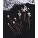 Chargances 7 Pieces Bridal Pearl Bobby Hair Pins Wedding Crystal Beaded Hair Pins Elegant Pearl Wedding Hair Accessories for Women and Girls (Gold) - Buy Online on GoSupps.com