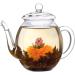 Creano Flowering Tea Abloom Tea - Flower Tea Ball Gift set with 500 ml Glass Tea Pot | Black tea Black/Silver - Buy Online on GoSupps.com