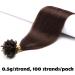 Buy Real Hair Extensions - Keratin U-Tip Bondings 100 Strands Medium Brown #4 18 (45cm) - Premium Quality Human Hair - Buy Online on GoSupps.com