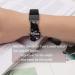 OCEBEEC Scrunchies for Fitbit Inspire 2/HR Bands - Black/Grey Flower Print, Small - Women's Elastic Cloth Wristband Bracelet - Buy Online on GoSupps.com