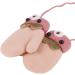 Toddler Kids Winter Warm Plush Knitted Gloves with String | 1-3Yrs | Pink/Bear - Buy Online on GoSupps.com