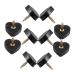 VALICLUD 5 Pairs Heart Shaped High Heel Pads Heel Replacement Tips Heel Caps High Heel Shoes Tips Heel Tips for Replacement Heel Repair Tips Pin Heel Tips Pin Shoe Repair Cat Heel PVC Black 2.00X2.00X2.00CM