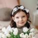 IYOU Flower Girl Headpiece Floral White Headbands Pearl Wedding Hair Vines Bridal Communion Hair Accessories for Girls - Buy Online on GoSupps.com