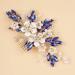 BERYUAN Silver Flowers Pearls Crystal Rhinestone Hair Comb Blue Teardrop Crystal Rhinestone Pearls Wedding Headband Silver Wedding Hair Accessories for Wedding Women Girls (blue) - Buy Online on GoSupps.com
