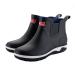 QUENLOOP Mens Ankle Rain Boots Waterproof Chelsea Boots Slip-On Garden Work Shoes Rain Footwear 10 All Black-2