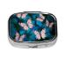 Cute Butterflies Printing 2 Compartment Small Pill Case Cute Small Pill Box Purse Pill Boxs Travel Pill Organizer for Pocket Purse and Travel Gifts