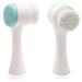 Manual Facial Cleansing Brush 2 In 1 Face Brush 3D Facial Brush with Soft Bristles Double Sides Silicone Wash Brush Exfoliating Brush for Deep Cleansing Removing Blackhead and Massaging (Blue)