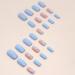 24pcs French False Nails Short Almond Square Press on Nails Pink Laser - Full Cover Acrylic False Nails With Glue for Women and Girls - Buy Online on GoSupps.com