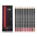 Matte Lip Liner Pencil Set - 12 Assorted Colors Natural Lip Makeup Soft Pencils Waterproof and Long Lasting Velvet Lip Liners (red  pink  rose  plum  peach  cherry  dark brown etc) by  wonder X