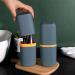 Katmerio Travel Toothbrush Set - 3-Piece Portable Toothbrush Holder & Cleaning Cup for Camping Hiking Business Trips & Home - Buy Online on GoSupps.com