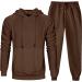Men's 2 Piece Athletic Hoodie Tracksuit Set | Solid Sweatshirt Sweatpant Sports Set | SweatSuit in Brown | 3X-Large - Buy Online on GoSupps.com