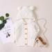 Puseky Baby Knit Sweater Hooded Cardigan Coat | Unisex 6-12 Months Beige - Buy Online on GoSupps.com