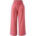 Women's High Waisted Wide Leg Linen Pants - Comfy Elastic Trousers in Orange - Buy Online on GoSupps.com