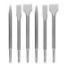 6-Piece SDS Plus Chisel Set, CertBuy Concrete Drill Bit Set Rotary Hammer Bits Chisel Set Including Point Chisel, 20mm Flat Chisel, 40mm Flat Chisel