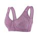 & Bustier women women sexy lace front button shaping cup adjustable shoulder strap large size iron-bra seamless bandeau with the support of purple 4xl
