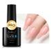 Gelike ec 6 in 1 Nail Glue Gel - Color Gel Nail Polish Base Coat - Soak Off UV Long Lasting Extra Strong Nail Building Extension Peachy Jelly B-Peachy Jelly