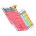Nail Art Brush Set 20 Pieces Manicure Pedicure Kit Acrylic Pink White Handle Pen Designing Dotting Painting Tool (Pink)