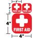 TOTOMO 12pc First Aid Kit Sign Sticker Set - Self Adhesive Vinyl Decal Medical Cross Emergency Box Hospital Ambulance - Light Reflective - 4x4 + 2x2 Sizes - Buy Online on GoSupps.com