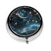 Pill Box 3 Compartment Medicine Pill Organizer Nightsky Hanging Moon Stars Round Pill Case for Purse & Pocket Travel Pillbox Portable Metal Medicine Vitamin Fish Oil Organizer Unique Gift One Size Nightsky Hanging Moon Stars