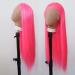 Towarm Hot Pink Synthetic Lace Front Wig for Black Women - Long Straight Heat Resistant Fiber Hair - Cosplay and Daily Wear - Buy Online on GoSupps.com