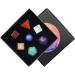 Nupuyai 7 Piece Chakra Stone Platonic Solids Set - Sacred Geometry & Reiki Healing Crystals in Gift Box | Multicolored Crystal Healing Stones for Energy Balance - Buy Online on GoSupps.com