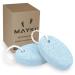 Pumice Stone 2Pcs Natural Lava Pumice Stone for Feet/Hands/Body White Calluse Remover/Foot Scrubber Stone for Dead/Hard Skin Foot File for Men/Women by MAYKI Blue Round Shape